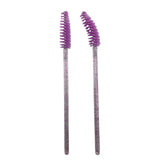 GLITTER MASCARA WANDS / SPOOLIES - PURPLE - Luna Beauty Supplies